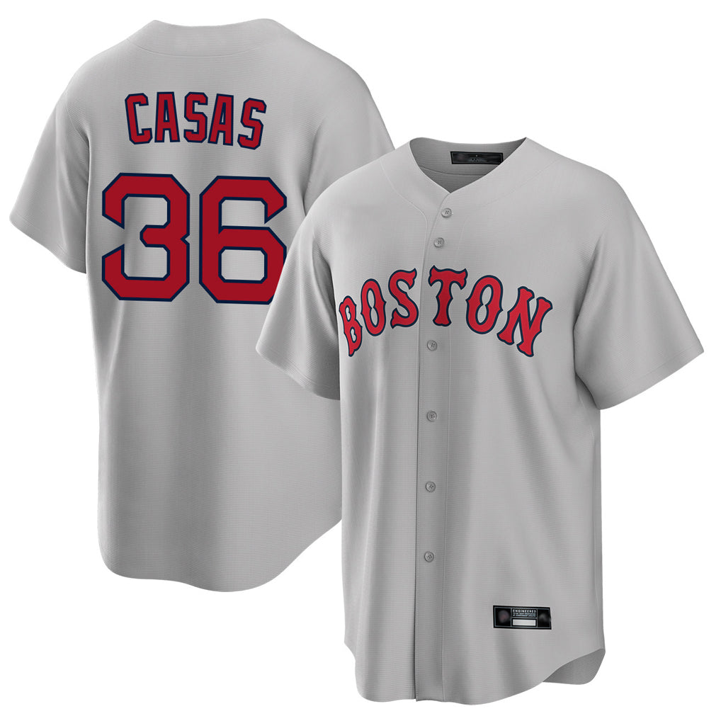 Blandc B.Red Sox #36 Triston Casas Player Gray Road Home Game Stitched Jersey
