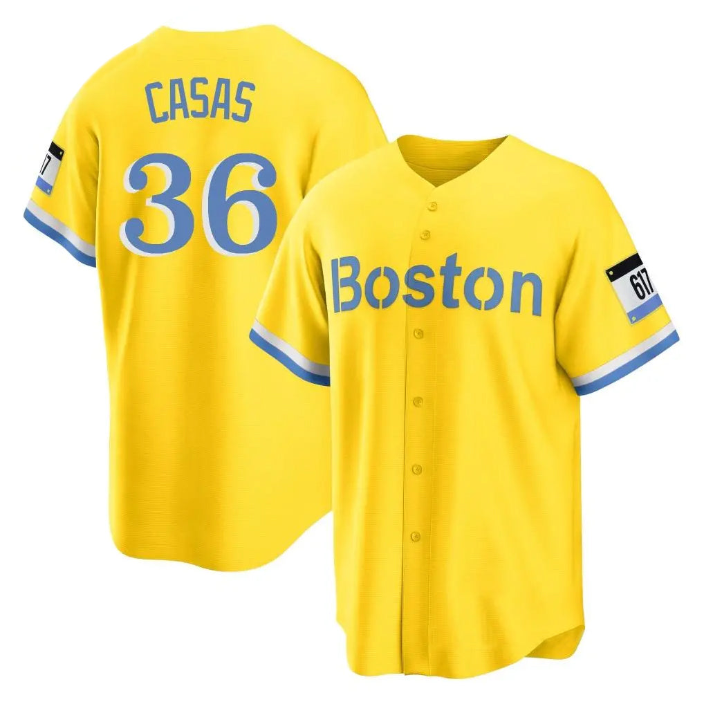 Blandc B.Red Sox #36 Triston Casas Player Yellow Home Game Stitched Jersey