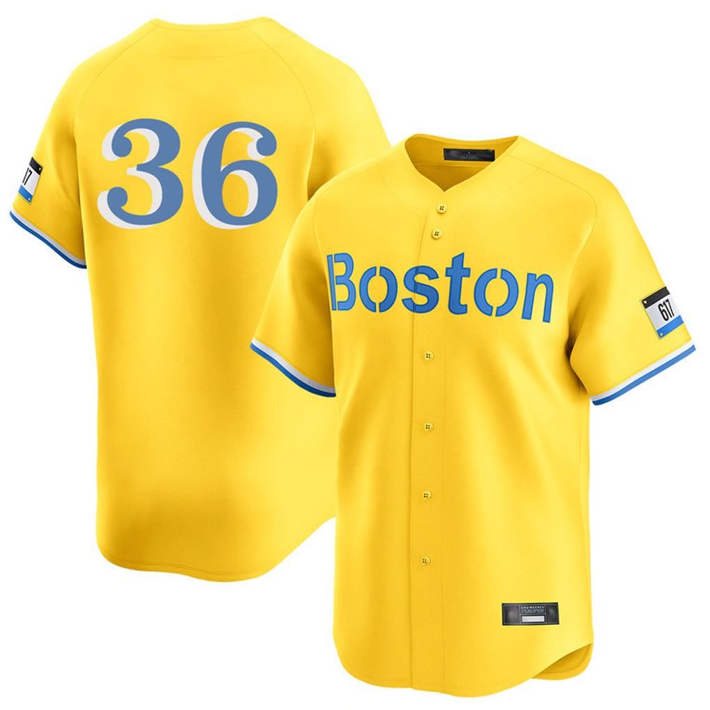 Blandc B.Red Sox #36 Triston Casas Player Yellow Limited Home Game Stitched Jersey