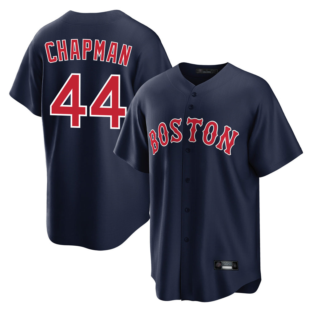 Blandc B.Red Sox #44 Aroldis Chapman Player Navy Home Game Stitched Jerseys