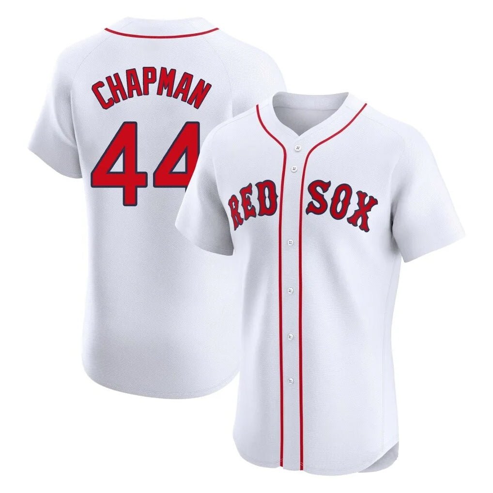 Blandc B.Red Sox #44 Aroldis Chapman Player White Limited Elite Home Game Stitched Jerseys