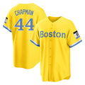 Blandc B.Red Sox #44 Aroldis Chapman Player Yellow Home Game Stitched Jerseys