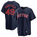 Blandc B.Red Sox #49 Tim Wakefield Player Navy Home Game Stitched Jerseys