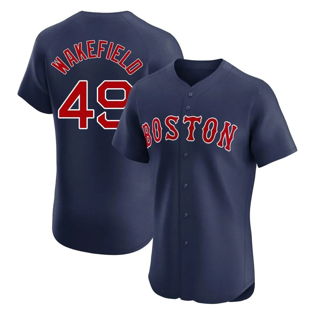 Blandc B.Red Sox #49 Tim Wakefield Player Navy Limited Elite Home Game Stitched Jerseys