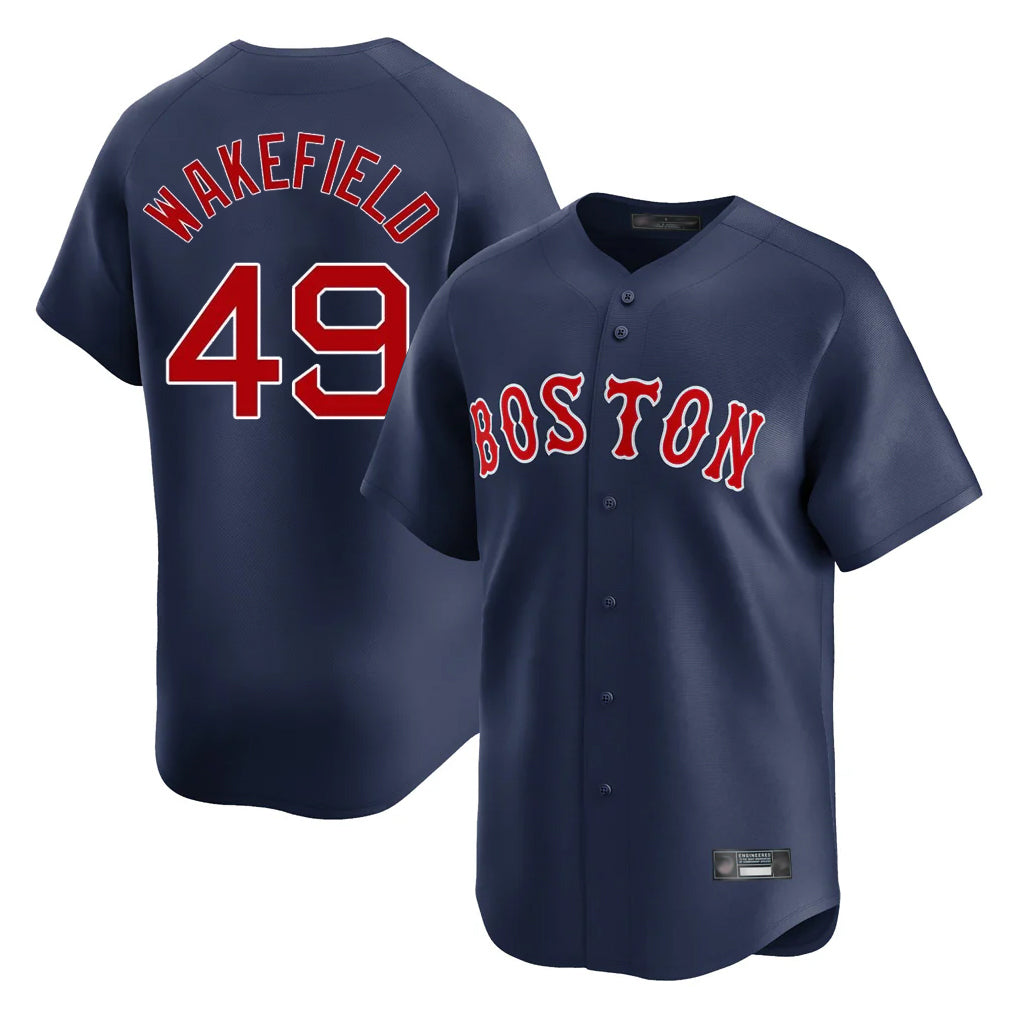 Blandc B.Red Sox #49 Tim Wakefield Player Navy Limited Home Game Stitched Jerseys
