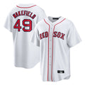 Blandc B.Red Sox #49 Tim Wakefield Player White Home Game Stitched Jerseys