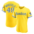 Blandc B.Red Sox #49 Tim Wakefield Player Yellow Limited Elite Home Game Stitched Jerseys