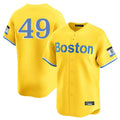Blandc B.Red Sox #49 Tim Wakefield Player Yellow Limited Home Game Stitched Jerseys