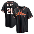 Blandc H.Astros #21 Yainer Diaz Player Black Fashion Out Home Game Stitched Jerseys