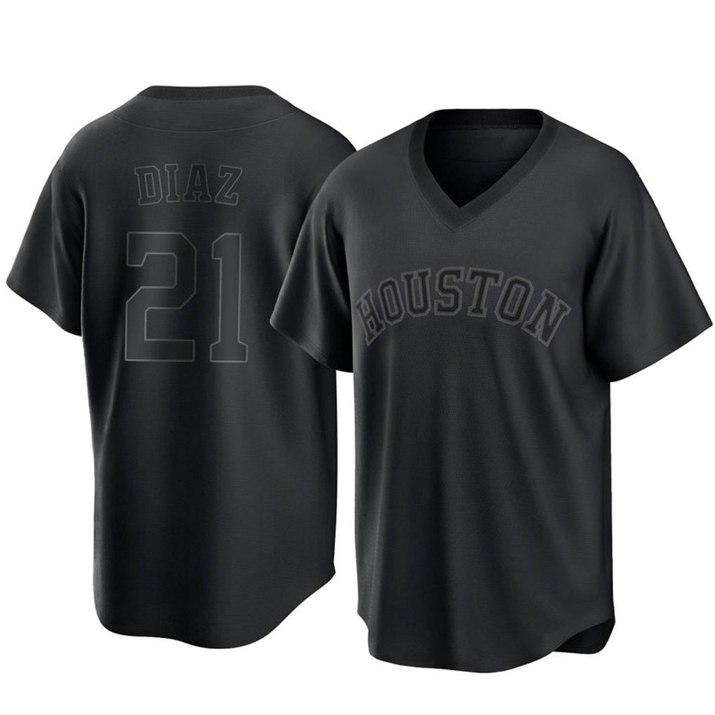 Blandc H.Astros #21 Yainer Diaz Player Black Fashion T-shirt Home Game Stitched Jerseys