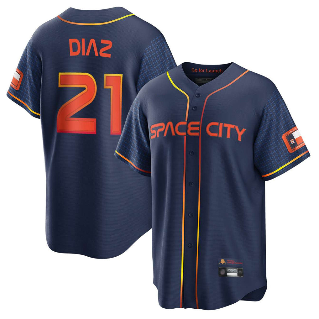 Blandc H.Astros #21 Yainer Diaz Player Navy City Connect Home Game Stitched Jerseys