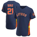Blandc H.Astros #21 Yainer Diaz Player Navy Home Limited Elite Stitched Jerseys