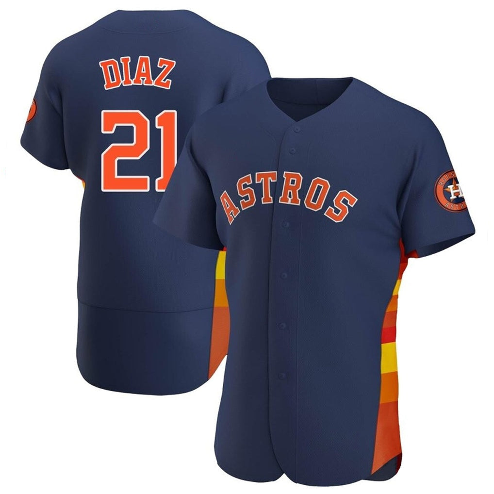 Blandc H.Astros #21 Yainer Diaz Player Navy Home Limited Elite Stitched Jerseys