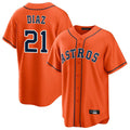 Blandc H.Astros #21 Yainer Diaz Player Orange Home Game Stitched Jerseys
