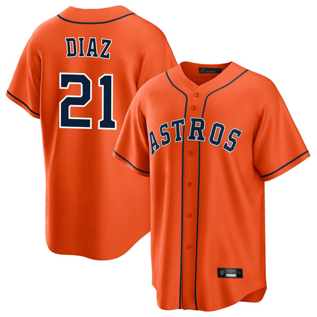 Blandc H.Astros #21 Yainer Diaz Player Orange Home Game Stitched Jerseys