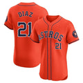 Blandc H.Astros #21 Yainer Diaz Player Orange Home Limited Elite Stitched Jerseys