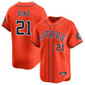 Blandc H.Astros #21 Yainer Diaz Player Orange Home Limited Stitched Jerseys