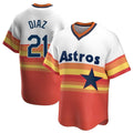 Blandc H.Astros #21 Yainer Diaz Player Rainbow Cooperstown Collection T-shirt Stitched Jerseys
