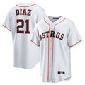 Blandc H.Astros #21 Yainer Diaz Player White Home Game Stitched Jerseys