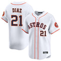 Blandc H.Astros #21 Yainer Diaz Player White Home Limited Stitched Jerseys