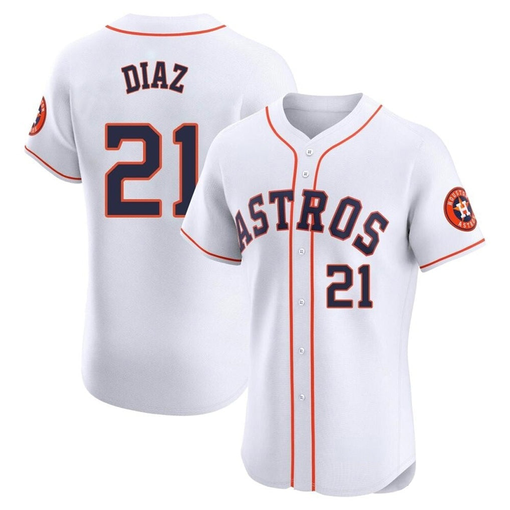 Blandc H.Astros #21 Yainer Diaz Player White Limited Elite Home Stitched Jerseys
