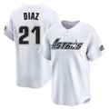 Blandc H.Astros #21 Yainer Diaz Player White Throwback Cooperstown Collection Limited Stitched Jerseys