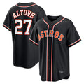 Blandc H.Astros #27 Jose Altuve Player Black Fashion Out Home Game Stitched Jerseys