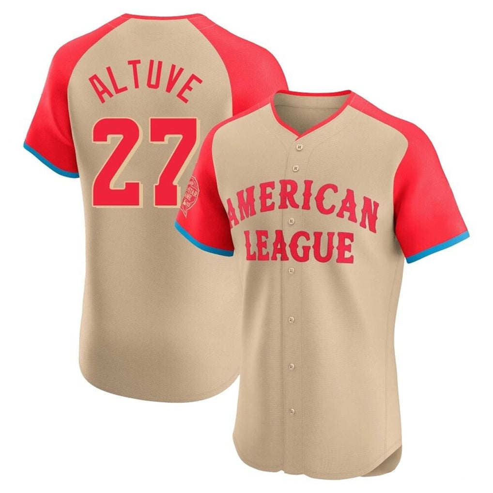 Blandc H.Astros #27 Jose Altuve Player Cream American League All-Star Limited Elite Home Stitched Jerseys
