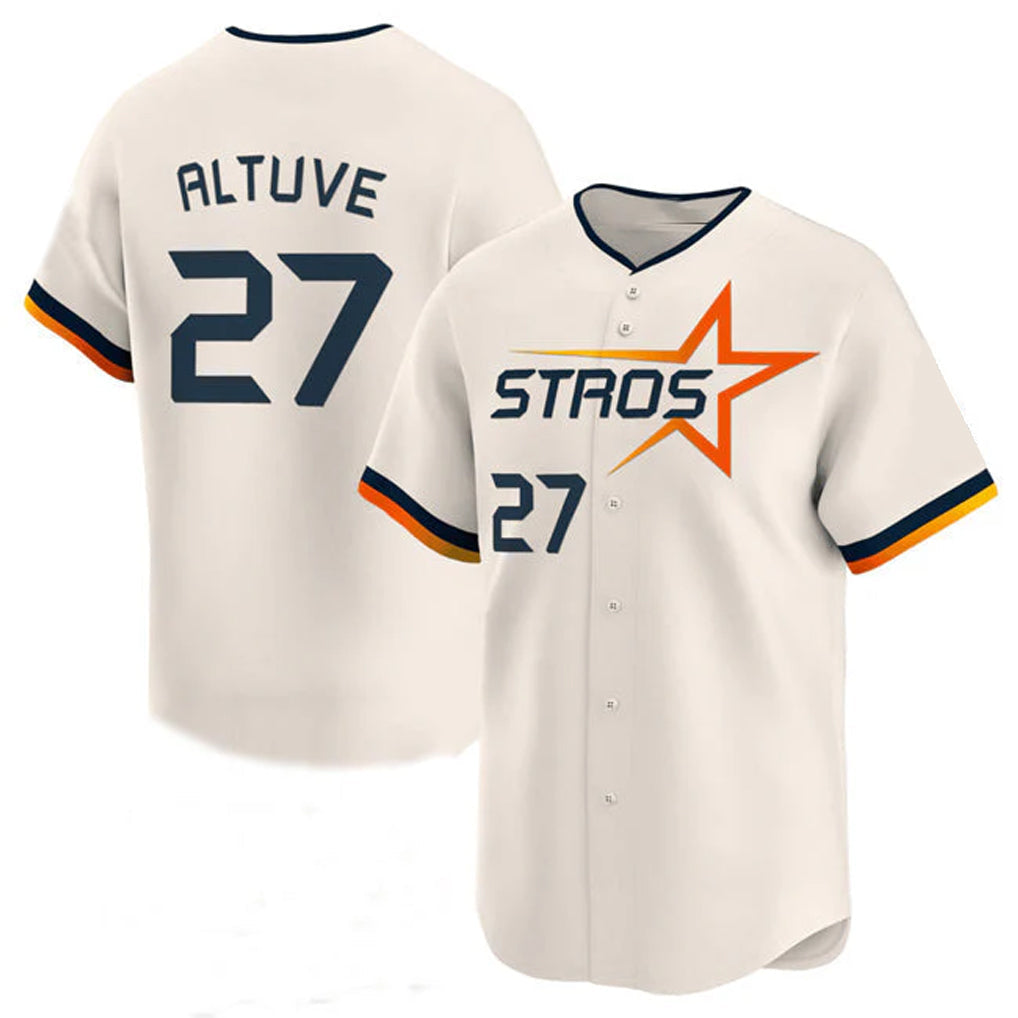 Blandc H.Astros #27 Jose Altuve Player Cream City Connect Limited Home Stitched Jerseys