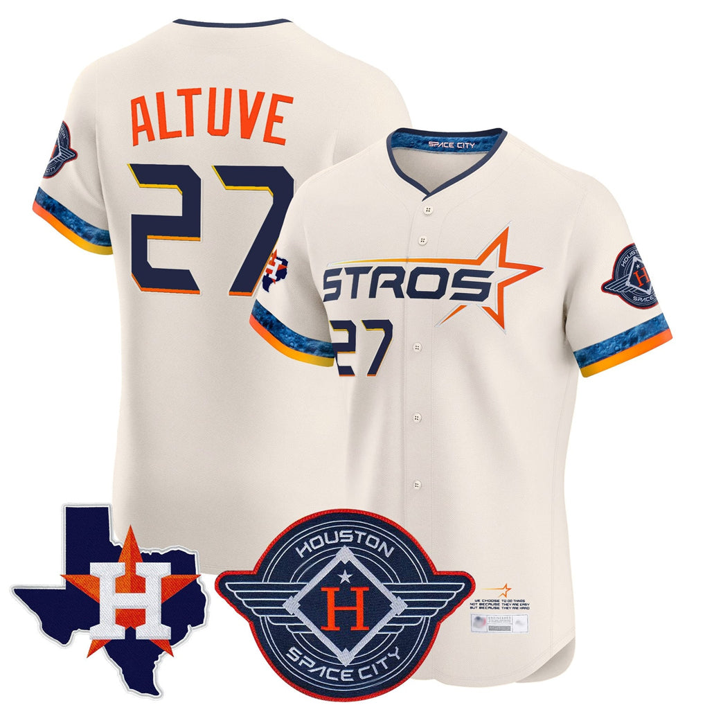 Blandc H.Astros #27 Jose Altuve Player Cream City Connect Texas Patch Vapor Premier Limited Elite Home Stitched Jerseys