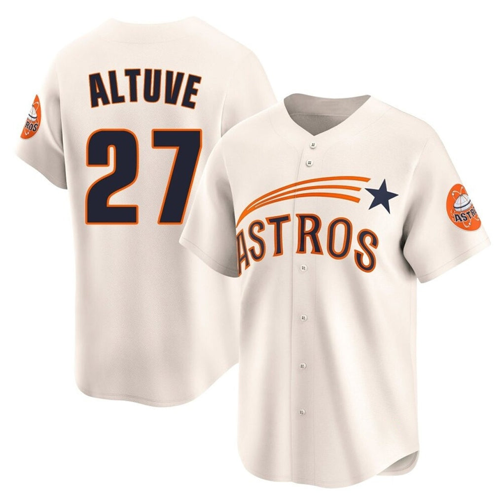 Blandc H.Astros #27 Jose Altuve Player Cream Throwback Cooperstown Collection Limited Stitched Jerseys