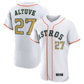 Blandc H.Astros #27 Jose Altuve Player Gold Collection Limited Elite Home Stitched Jerseys