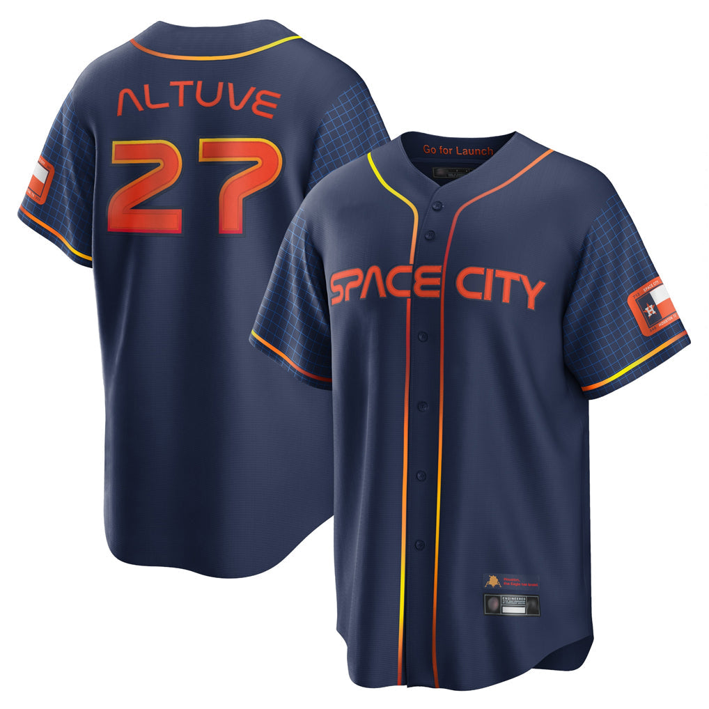 Blandc H.Astros #27 Jose Altuve Player Navy City Connect Home Game Stitched Jerseys