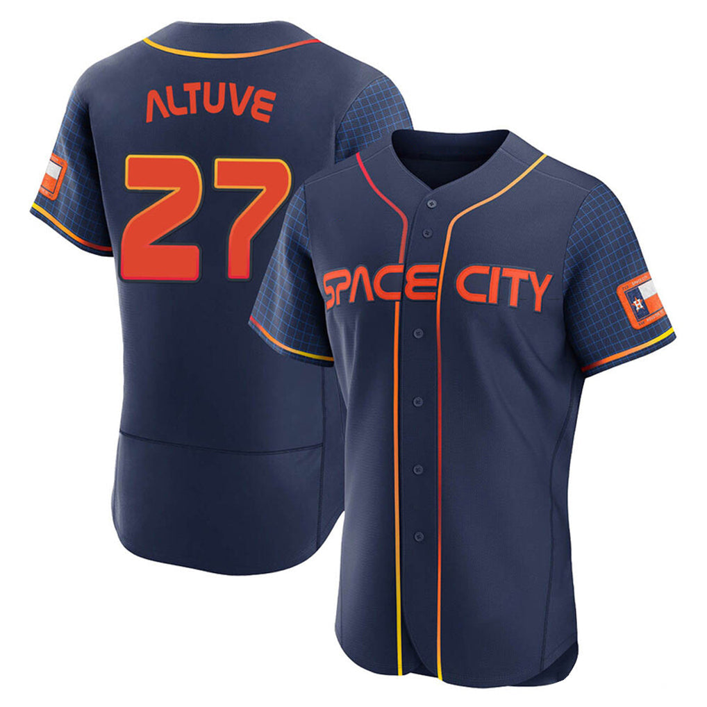 Blandc H.Astros #27 Jose Altuve Player Navy City Connect Limited Elite Home Stitched Jerseys