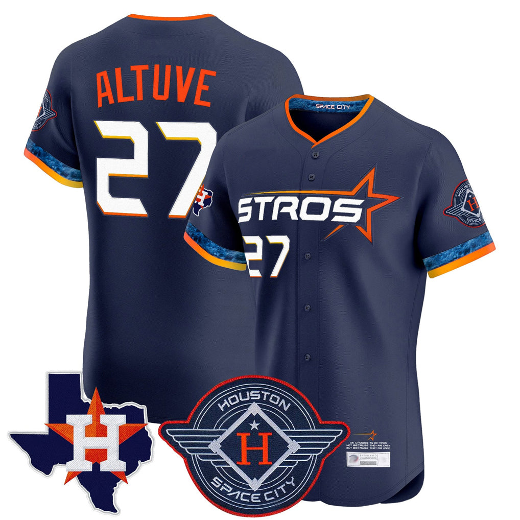 Blandc H.Astros #27 Jose Altuve Player Navy City Connect Texas Patch Vapor Premier Limited Elite Home Stitched Jerseys
