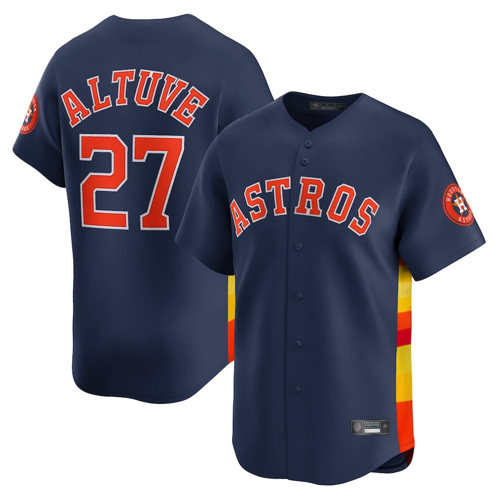 Blandc H.Astros #27 Jose Altuve Player Navy Home Limited Stitched Jerseys