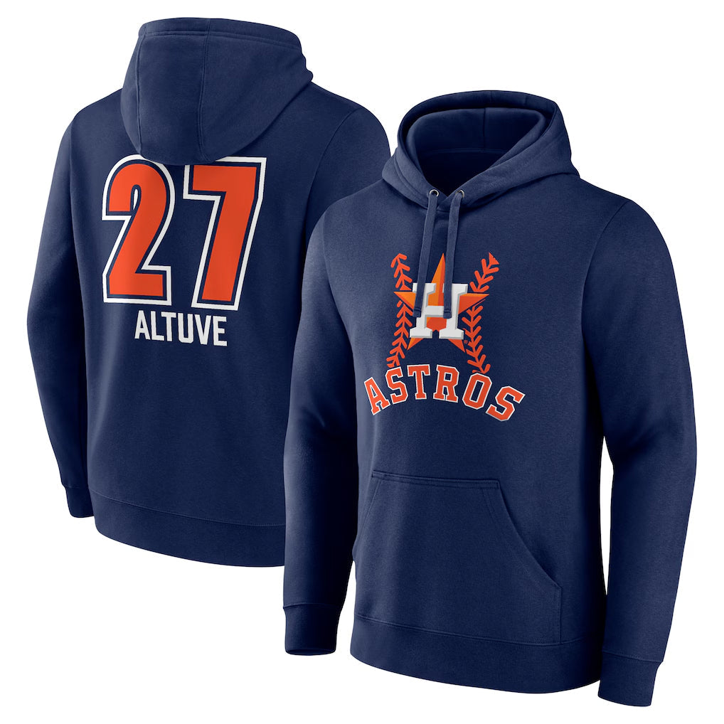 Blandc H.Astros #27 Jose Altuve Player Navy Pullover Hoodie Stitched Jerseys
