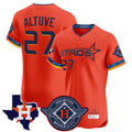 Blandc H.Astros #27 Jose Altuve Player Orange City Connect Texas Patch Vapor Premier Limited Elite Home Stitched Jerseys