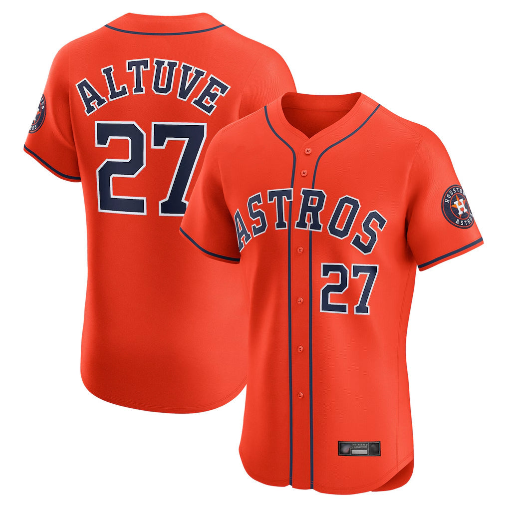 Blandc H.Astros #27 Jose Altuve Player Orange Home Limited Elite Stitched Jerseys
