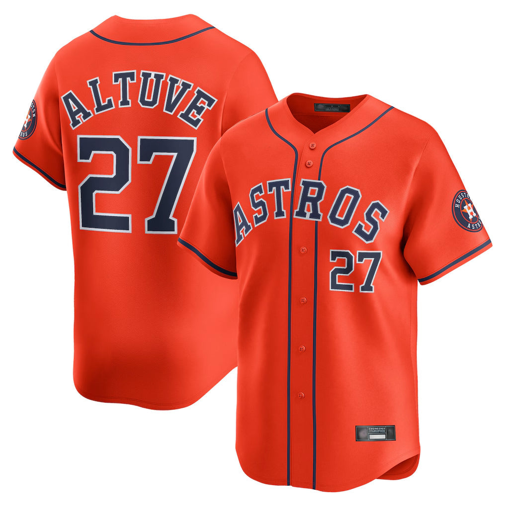 Blandc H.Astros #27 Jose Altuve Player Orange Home Limited Stitched Jerseys