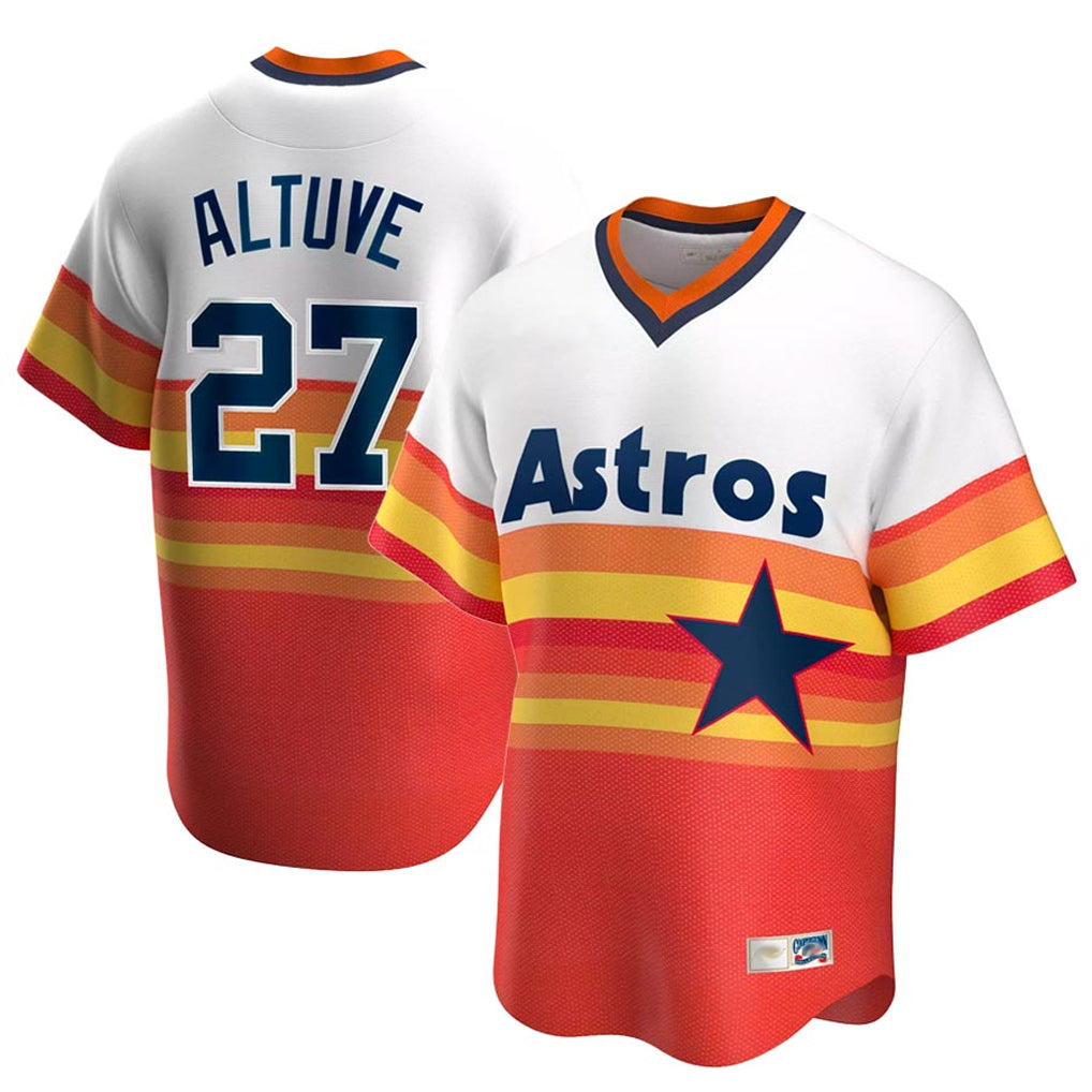 Blandc H.Astros #27 Jose Altuve Player Rainbow Cooperstown Collection T-shirt Stitched Jerseys