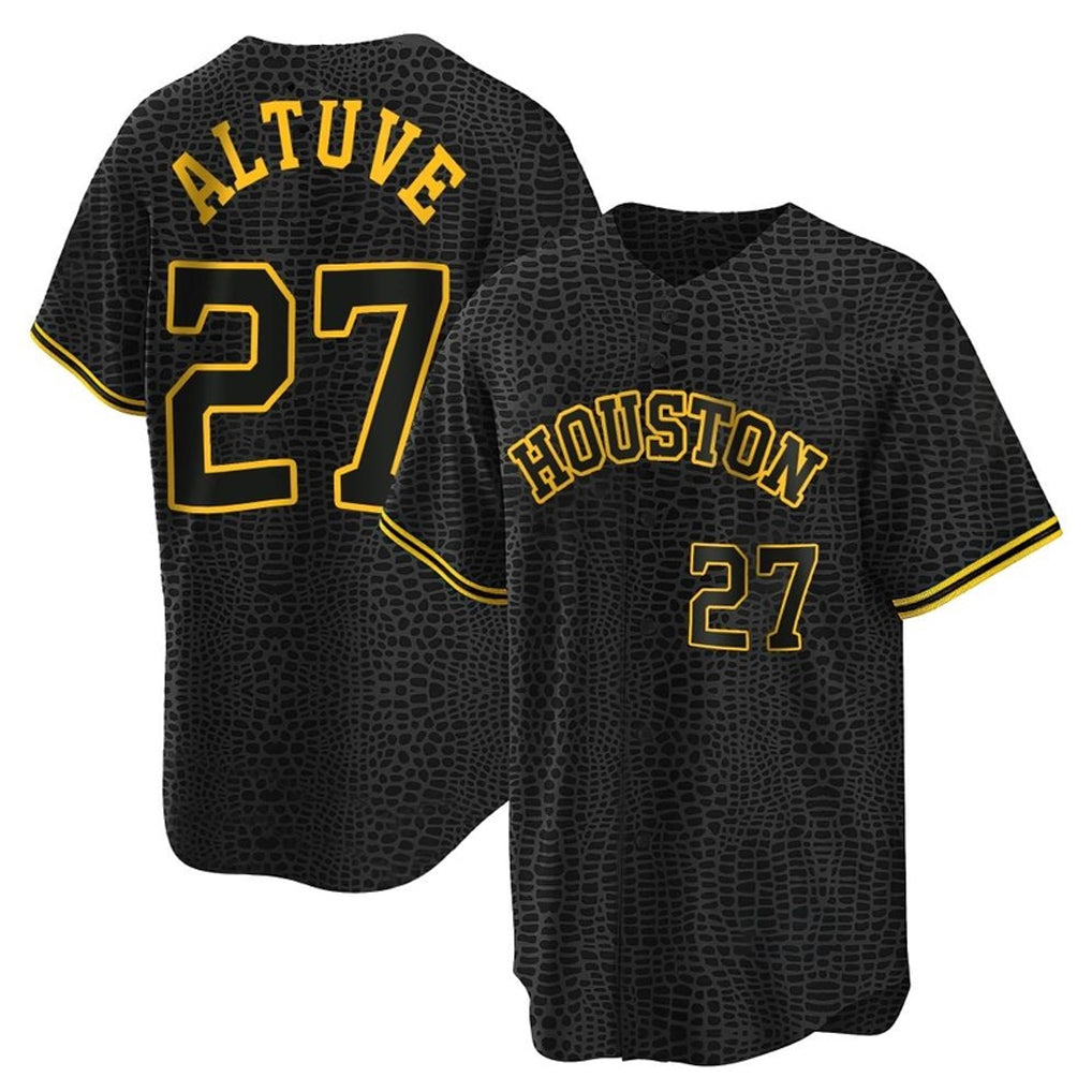 Blandc H.Astros #27 Jose Altuve Player Snake Skin City Home Game Stitched Jerseys