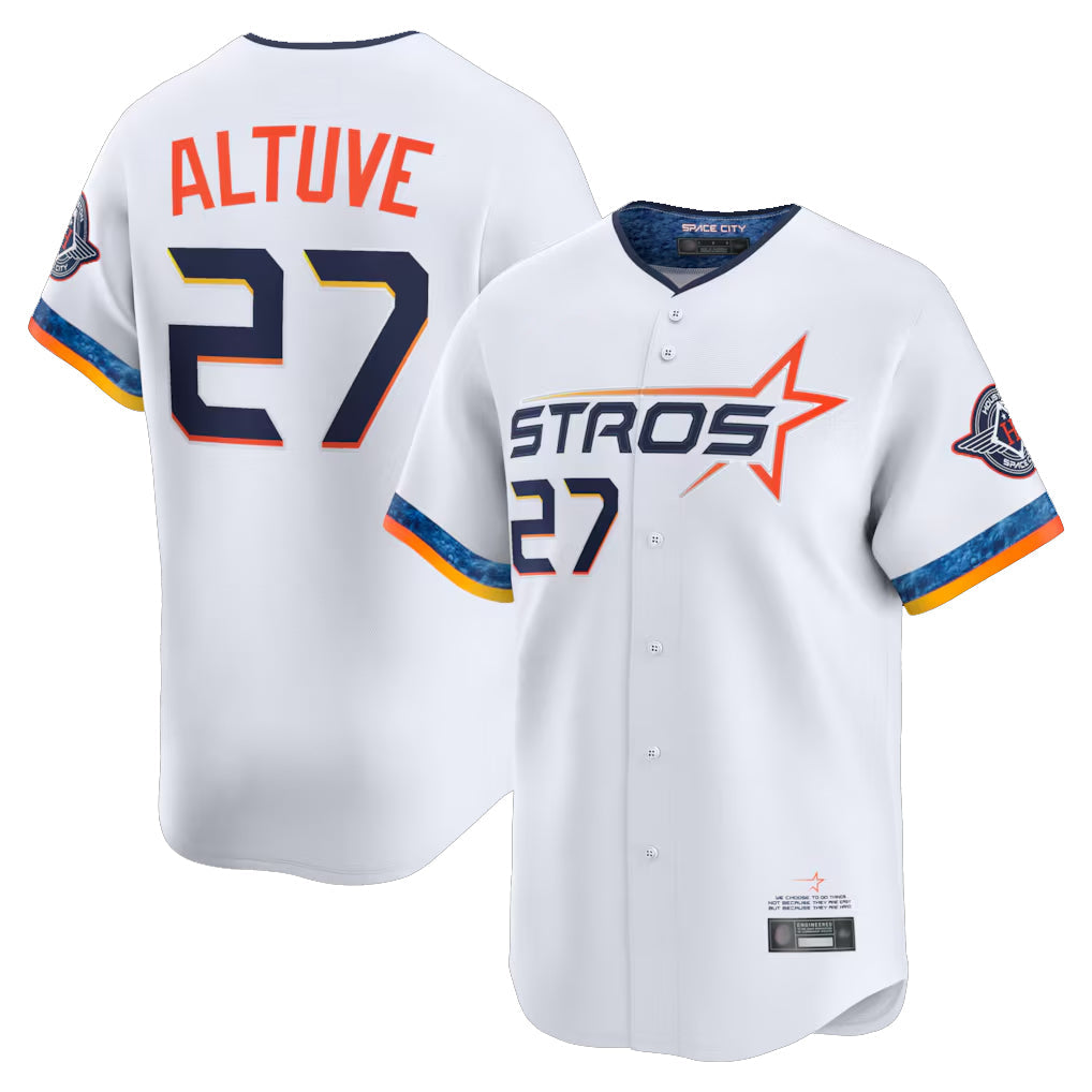 Blandc H.Astros #27 Jose Altuve Player White City Connect Limited Home Stitched Jerseys