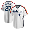 Blandc H.Astros #27 Jose Altuve Player White Cooperstown Collection T-shirt Stitched Jerseys