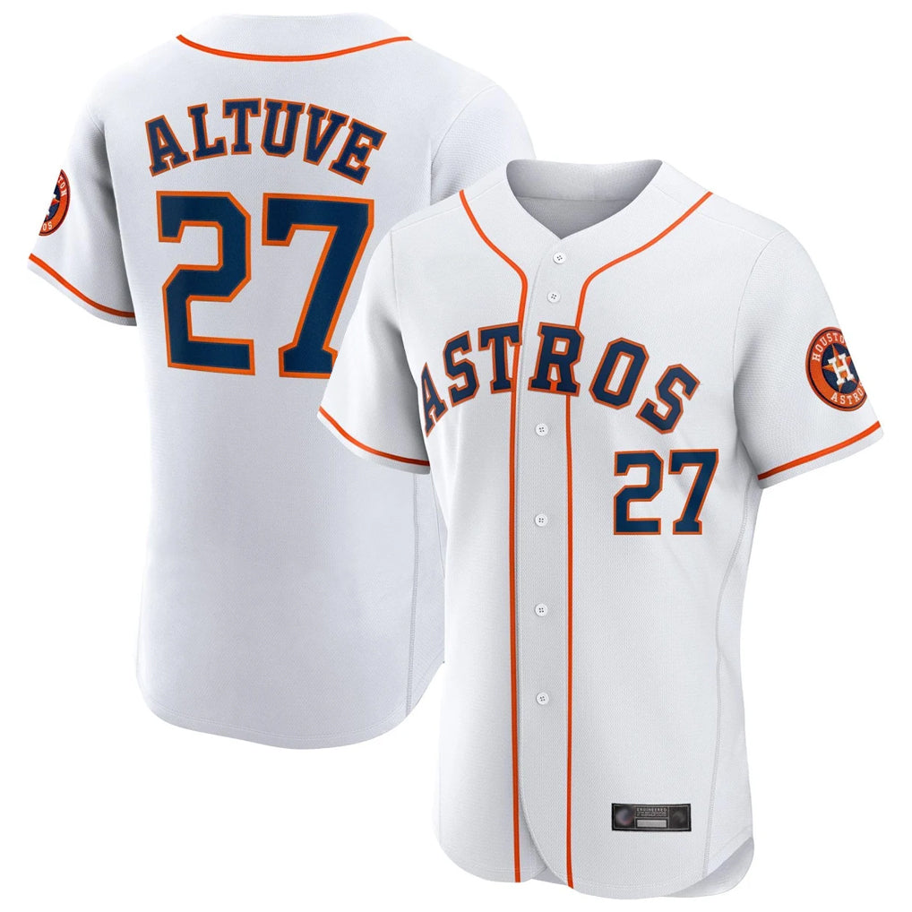 Blandc H.Astros #27 Jose Altuve Player White Limited Elite Home Stitched Jerseys