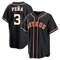 Blandc H.Astros #3 Jeremy Pe?a Player Black Fashion Out Home Game Stitched Jerseys