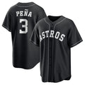 Blandc H.Astros #3 Jeremy Pe?a Player Black Home Game Stitched Jerseys