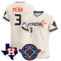 Blandc H.Astros #3 Jeremy Pe?a Player Cream City Connect Texas Patch Vapor Premier Limited Elite Home Stitched Jerseys