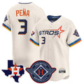 Blandc H.Astros #3 Jeremy Pe?a Player Cream City Connect Texas Patch Vapor Premier Limited Home Stitched Jerseys