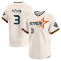 Blandc H.Astros #3 Jeremy Pe?a Player Cream Limited Home Stitched Jerseys